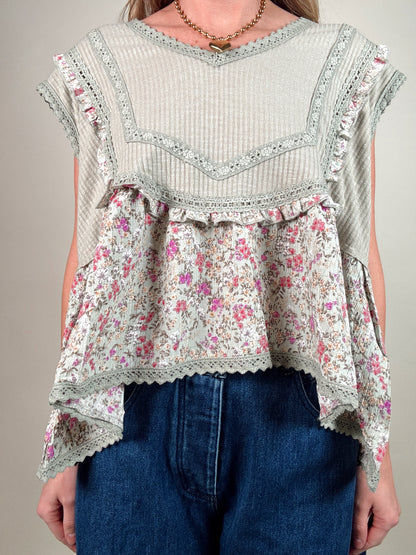 Sage Floral Blouse