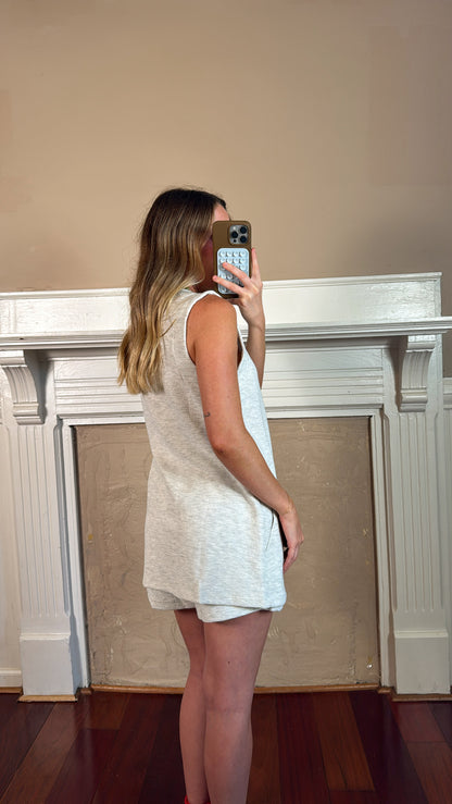 V-Neck Knit Top and Shorts Set