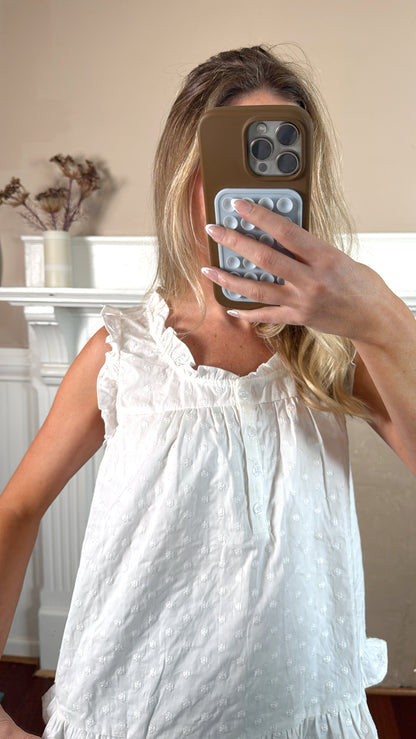 Embroidered Sleeveless Top