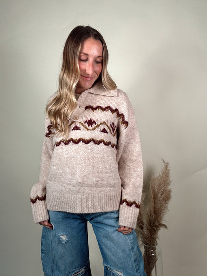 Fair Isle Collar Button Down