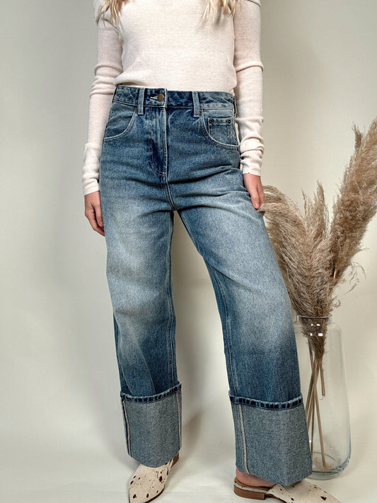 Straight Leg Denim Pants