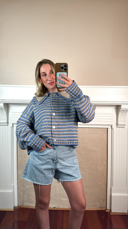 Bella Blue Striped Cardigan
