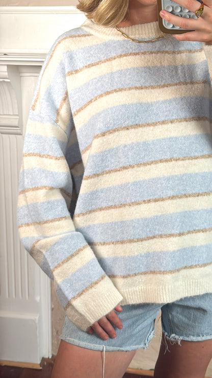 Multi Stripe Crew Neck Sweater