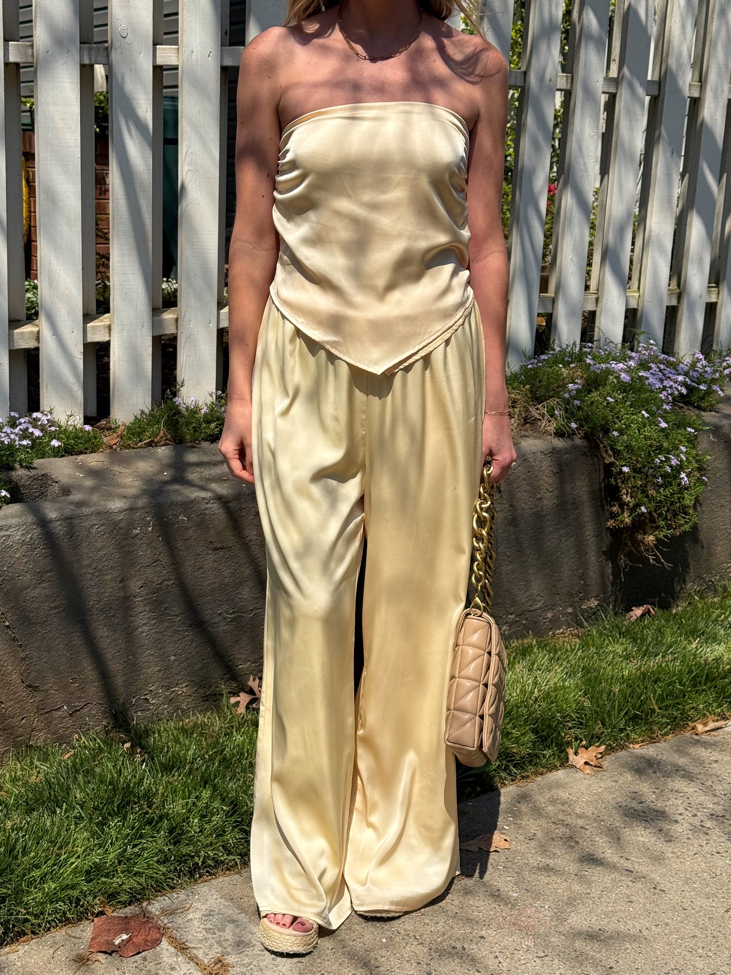 Vanessa Strapless Top and Pants Set
