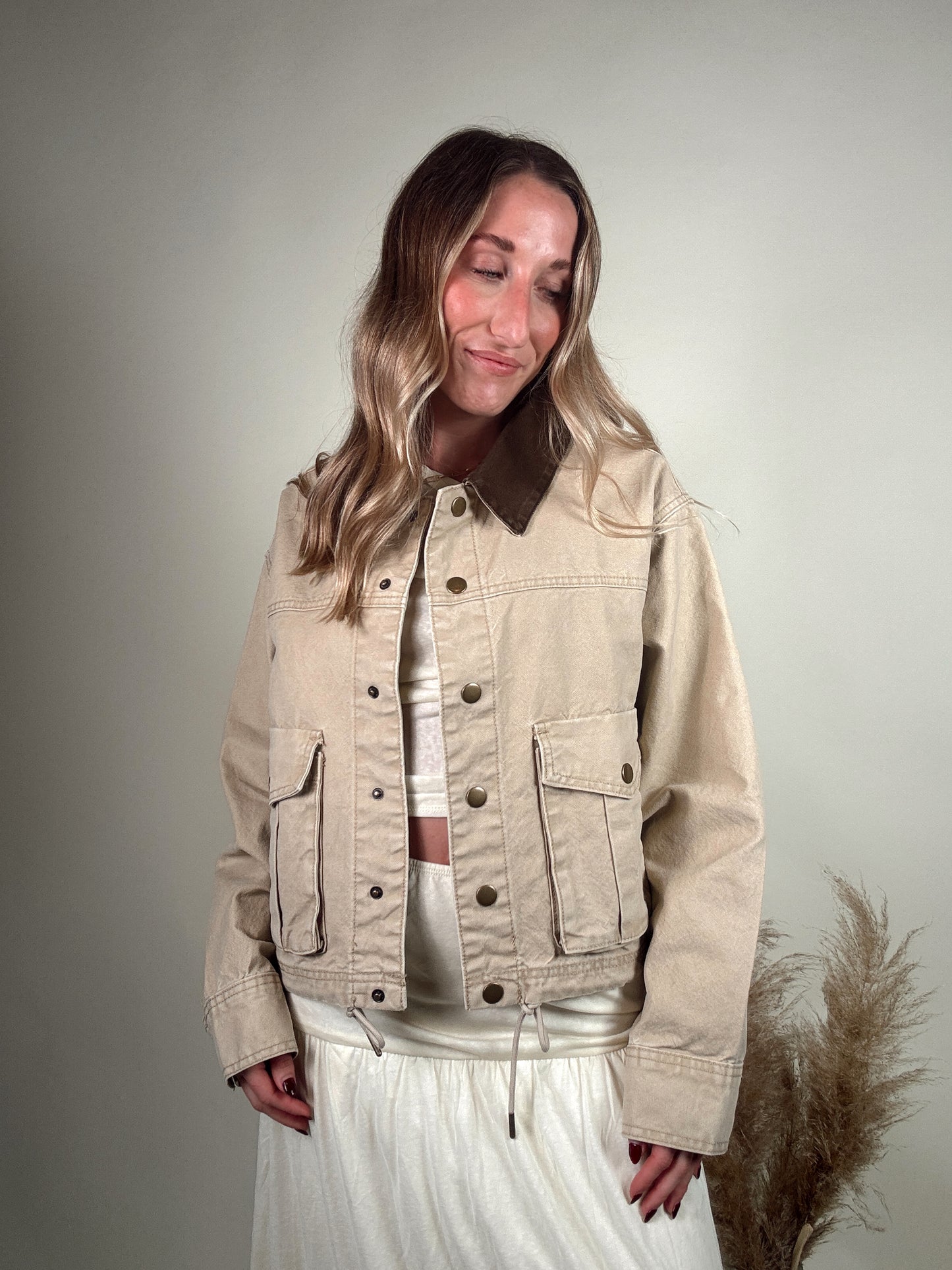 Collar Contrasted Utility Jacket PREORDER NOVEMBER