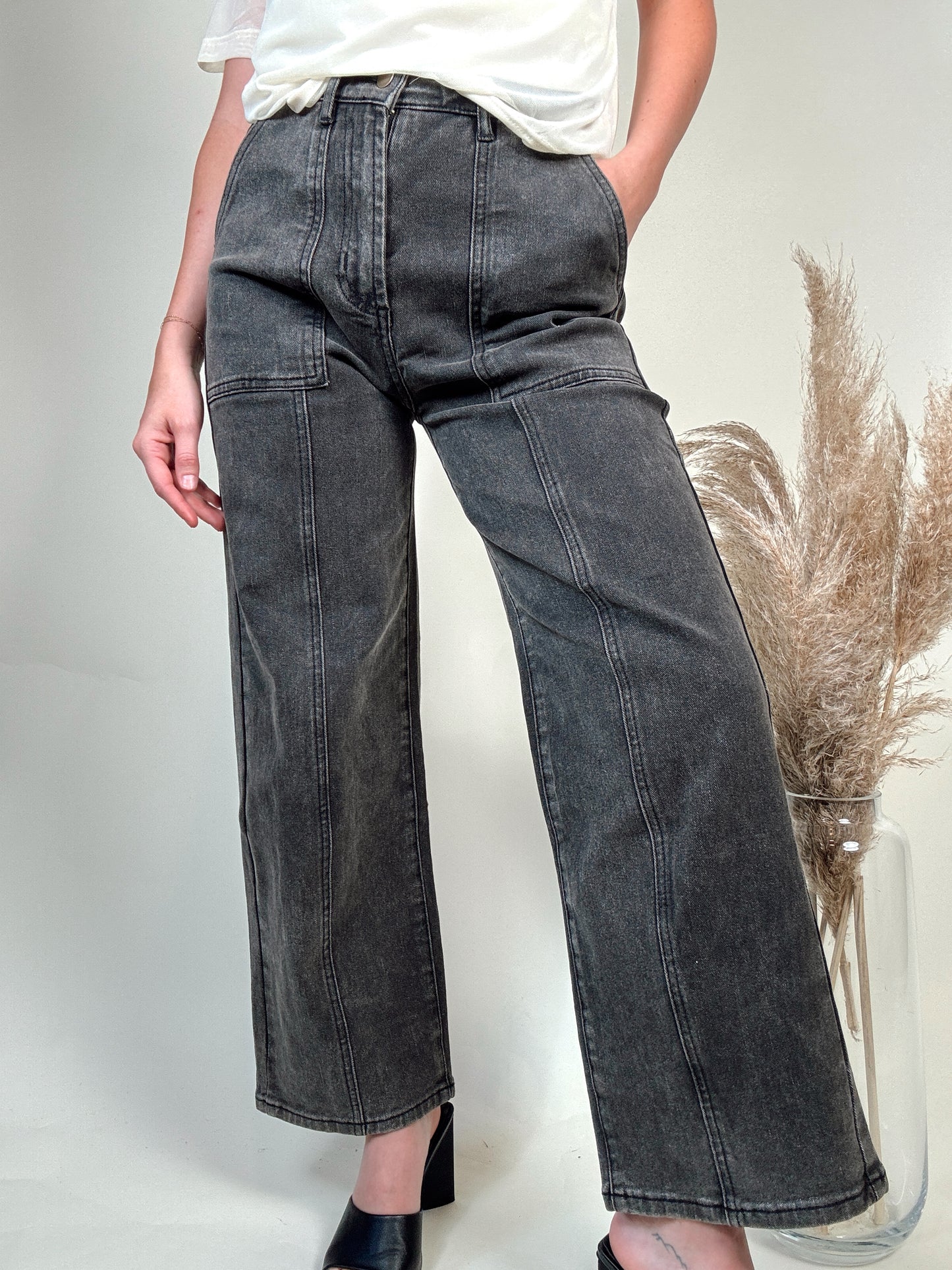 Paneled Stretch Jeans