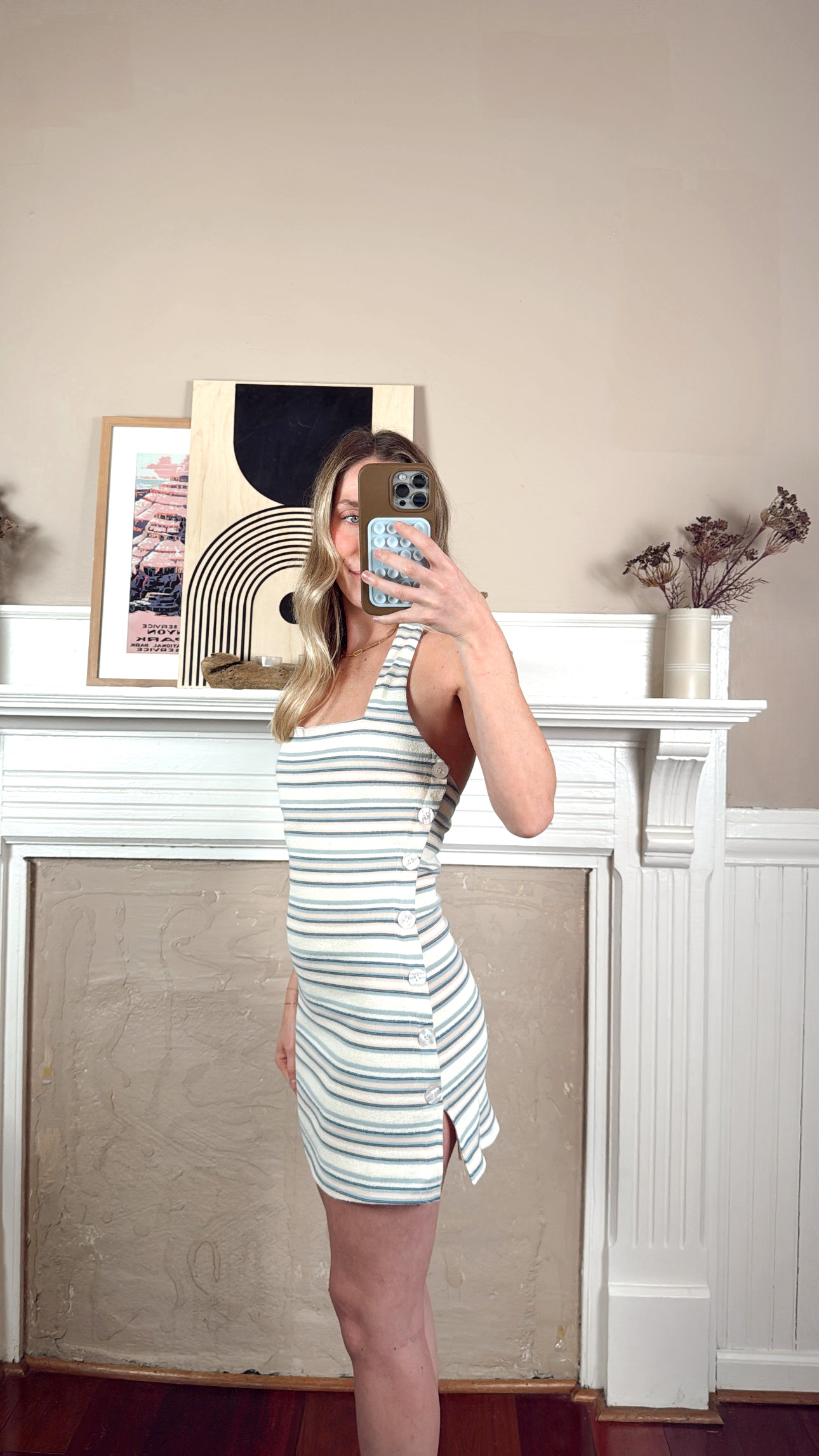 Aquamarine Halter Mini Dress