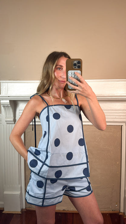 Bluebell Polka Dot Top and Shorts Set