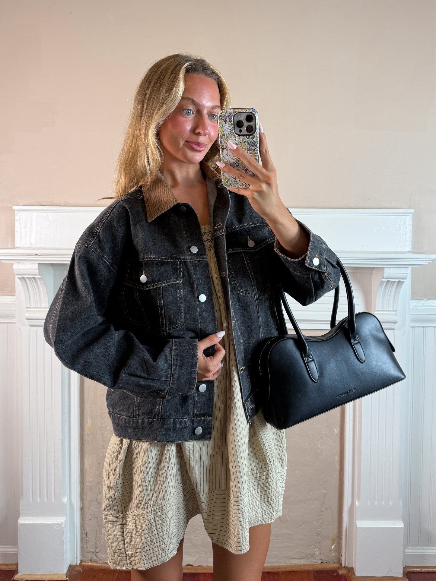 Mix Media Oversize Denim Jacket