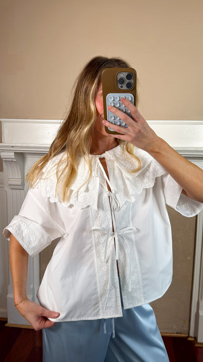 Scallop Eyelet Blouse