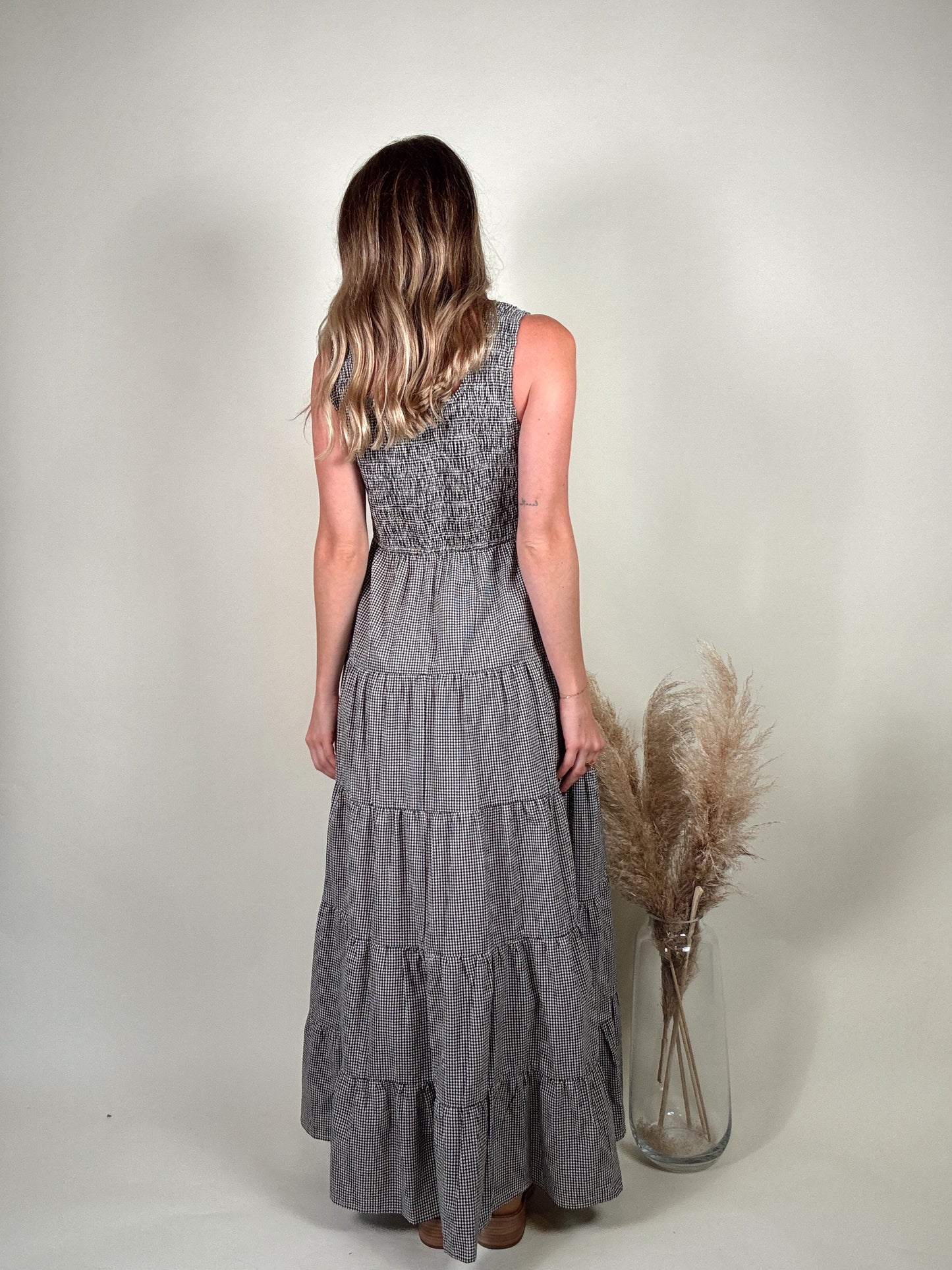 Preston Plaid Tiered Midi Dress
