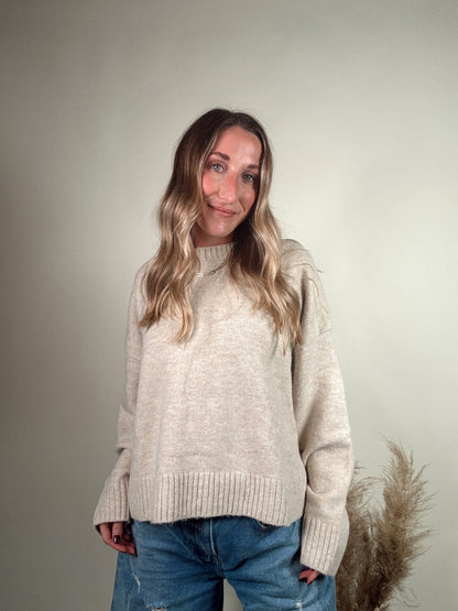 Taupe Tie Back Sweater