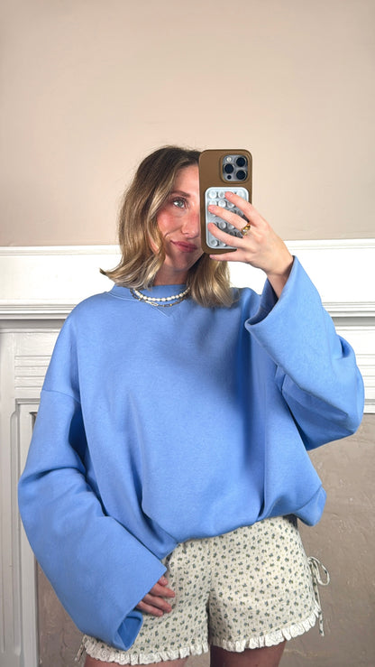 Blouson Cropped Pullover Sweatshirt