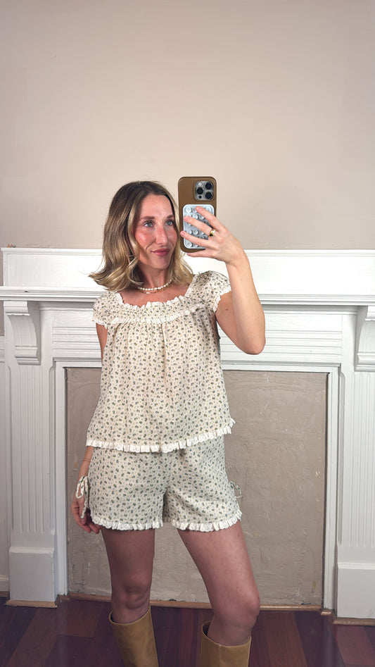 Meadow Bloom Top and Shorts Set