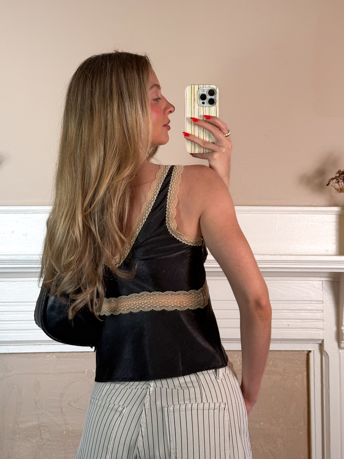 My Darling Contrast Lace Trim Top
