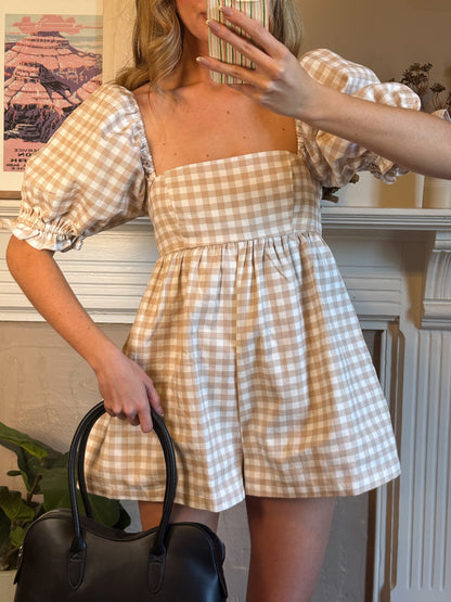 Sienna Gingham Babydoll Romper