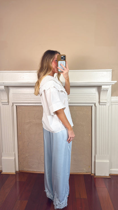 Scallop Eyelet Blouse