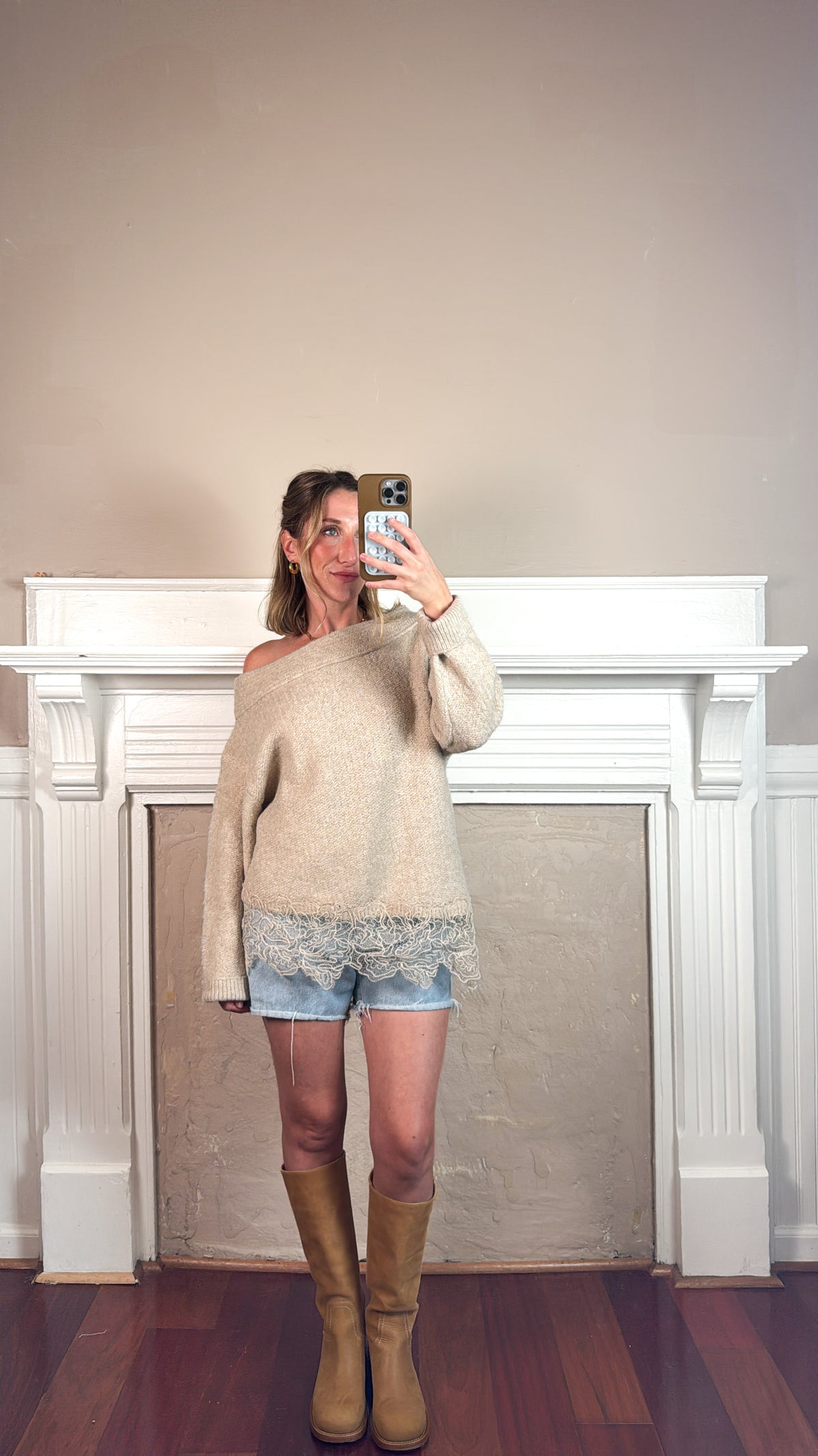Susie Off The Shoulder Lace Sweater