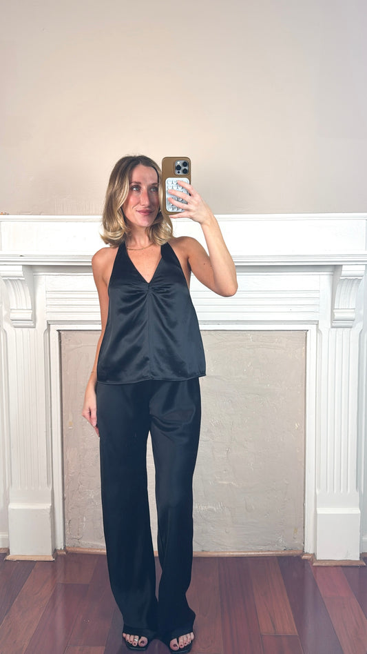 Billie Satin Halter Neck Top and Pants Set