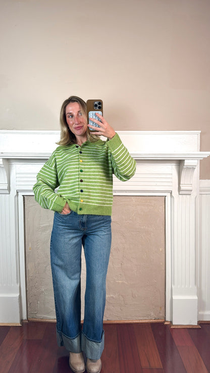 Striped Multicolor Button Cardigan