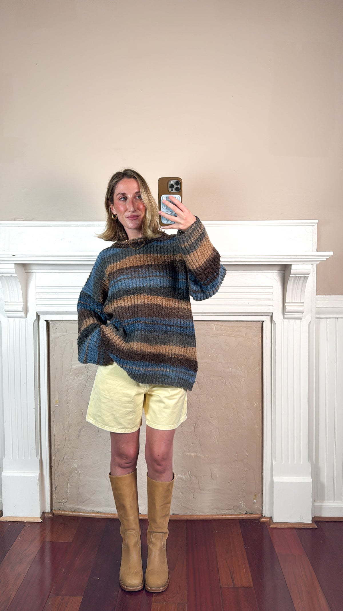 Oversized Striped Knit Sweater