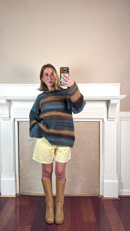 Oversized Striped Knit Sweater