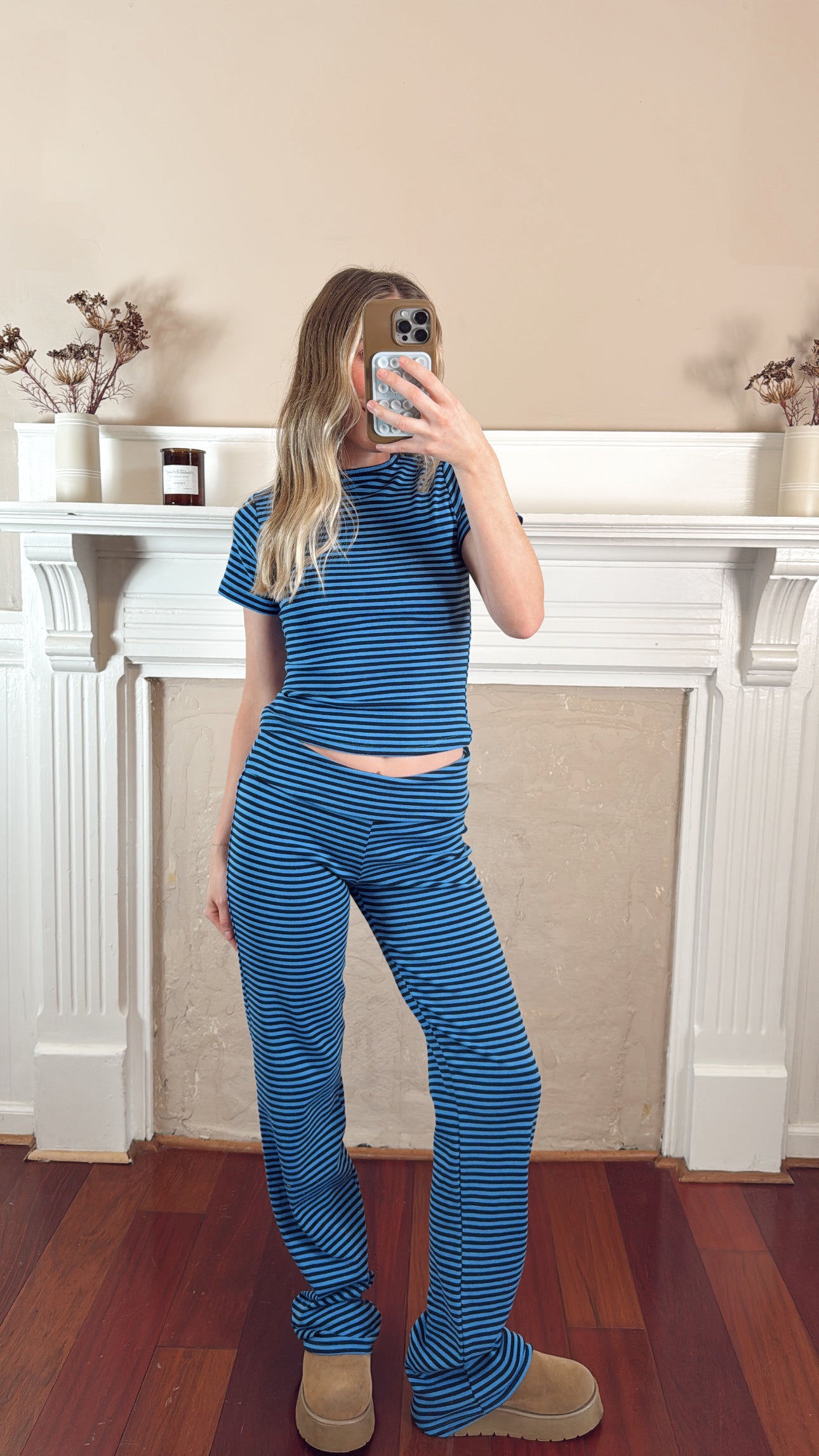 Selina Stripe Knit Pants Set