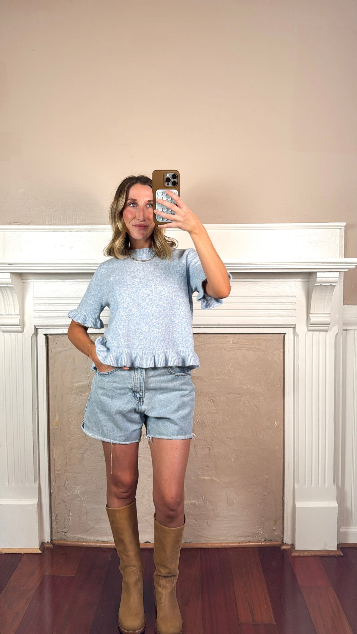 Ruffle Hem Knit Tee