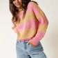 Mandy Multi Stripe High Neck Sweater Top