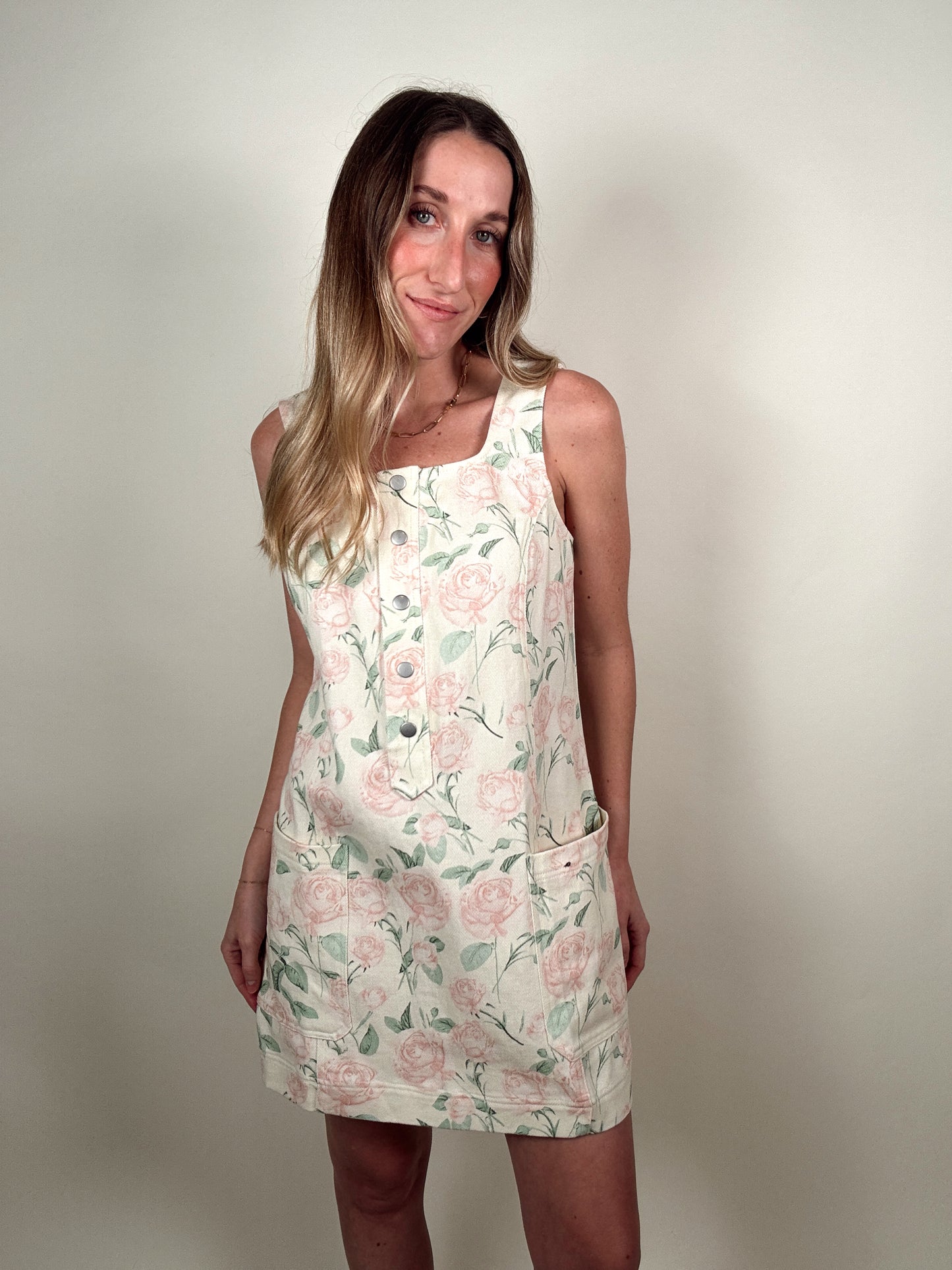 Floral Denim Mini Dress