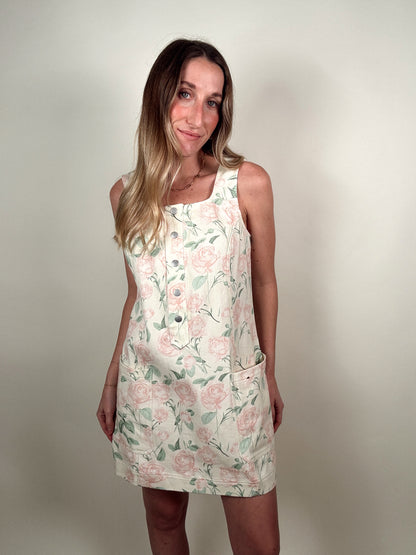 Floral Denim Mini Dress