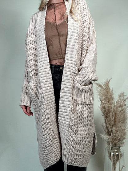 Casey Cable Knit Cardigan - Cream