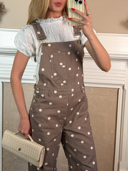 Polka Dot Barrel Overalls
