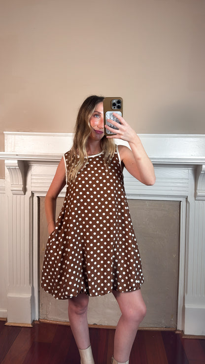 Polka Dot Bubble Mini Dress