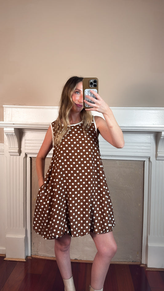 Polka Dot Bubble Mini Dress