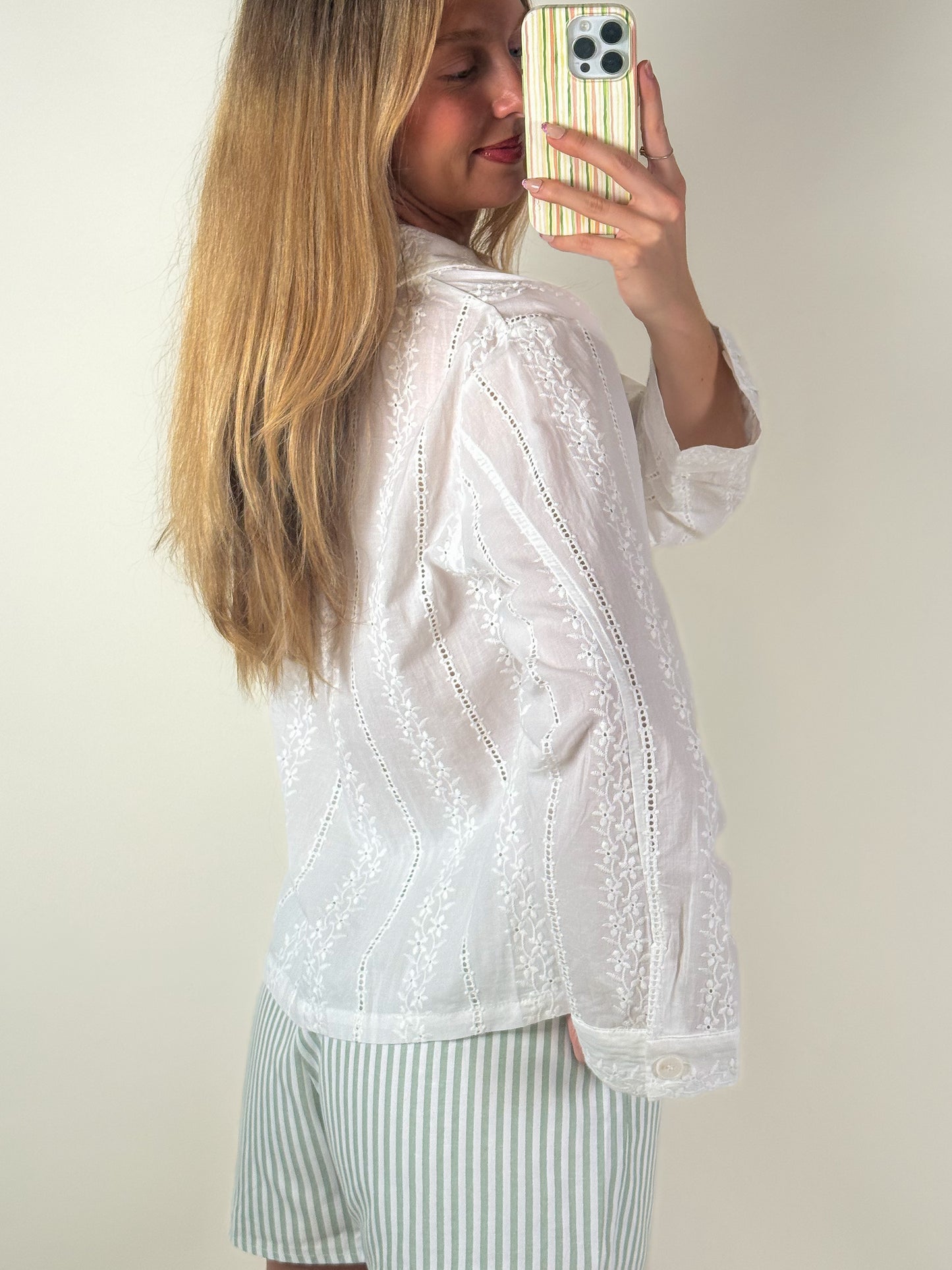 Lace Button Down Shirt