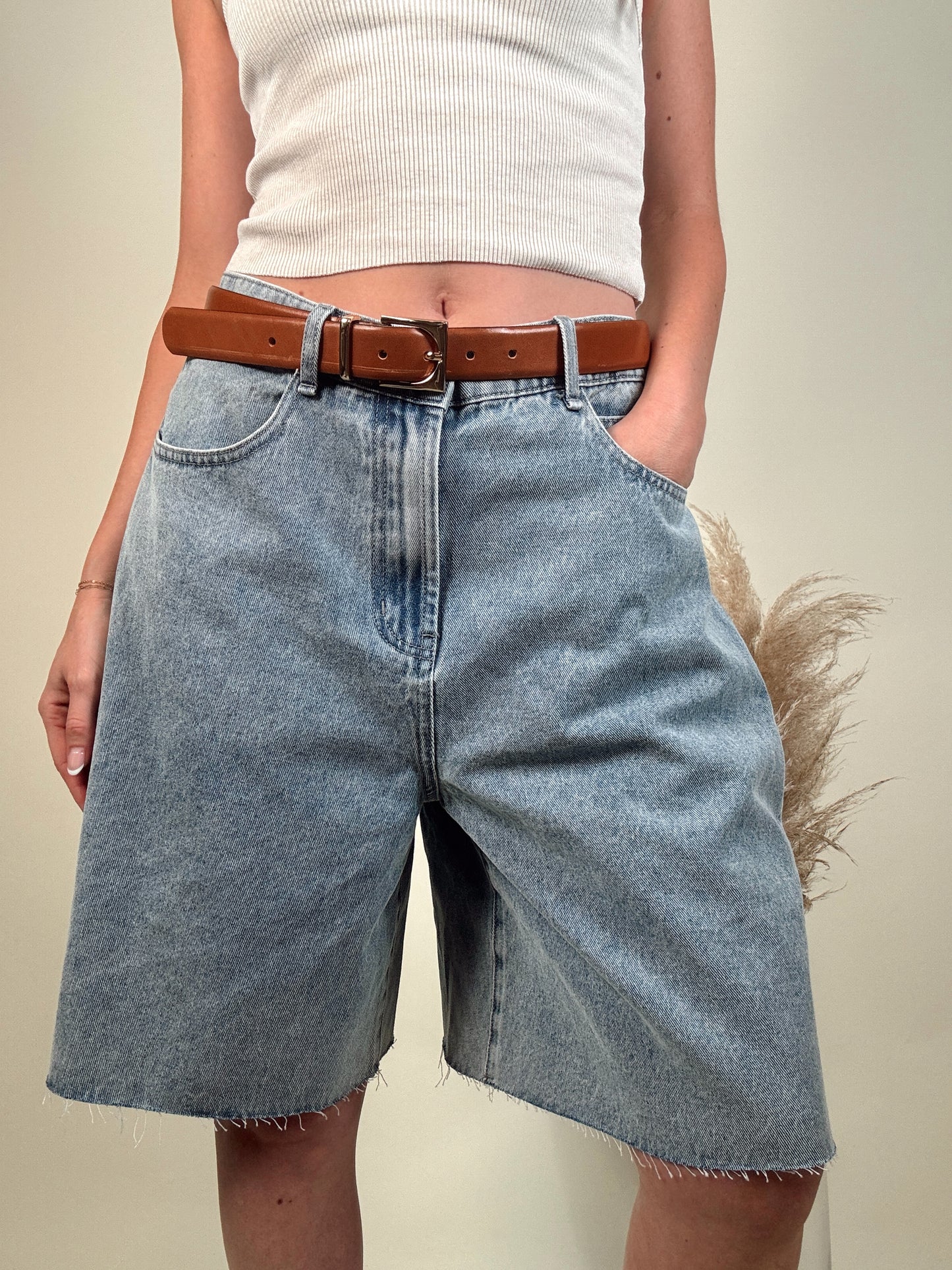 Relaxed Bermuda Denim Shorts
