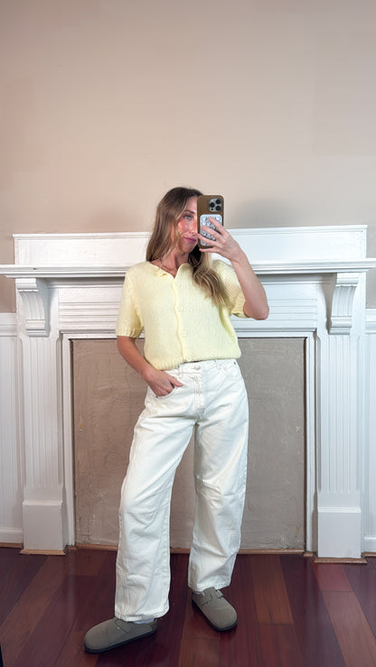 Yellow Knit Cardigan