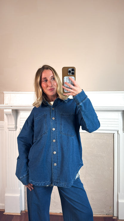 Knit Cotton Button Down Jacket