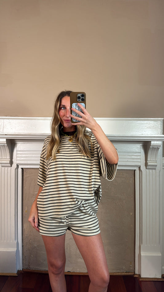 Brownie Striped Top and Shorts set
