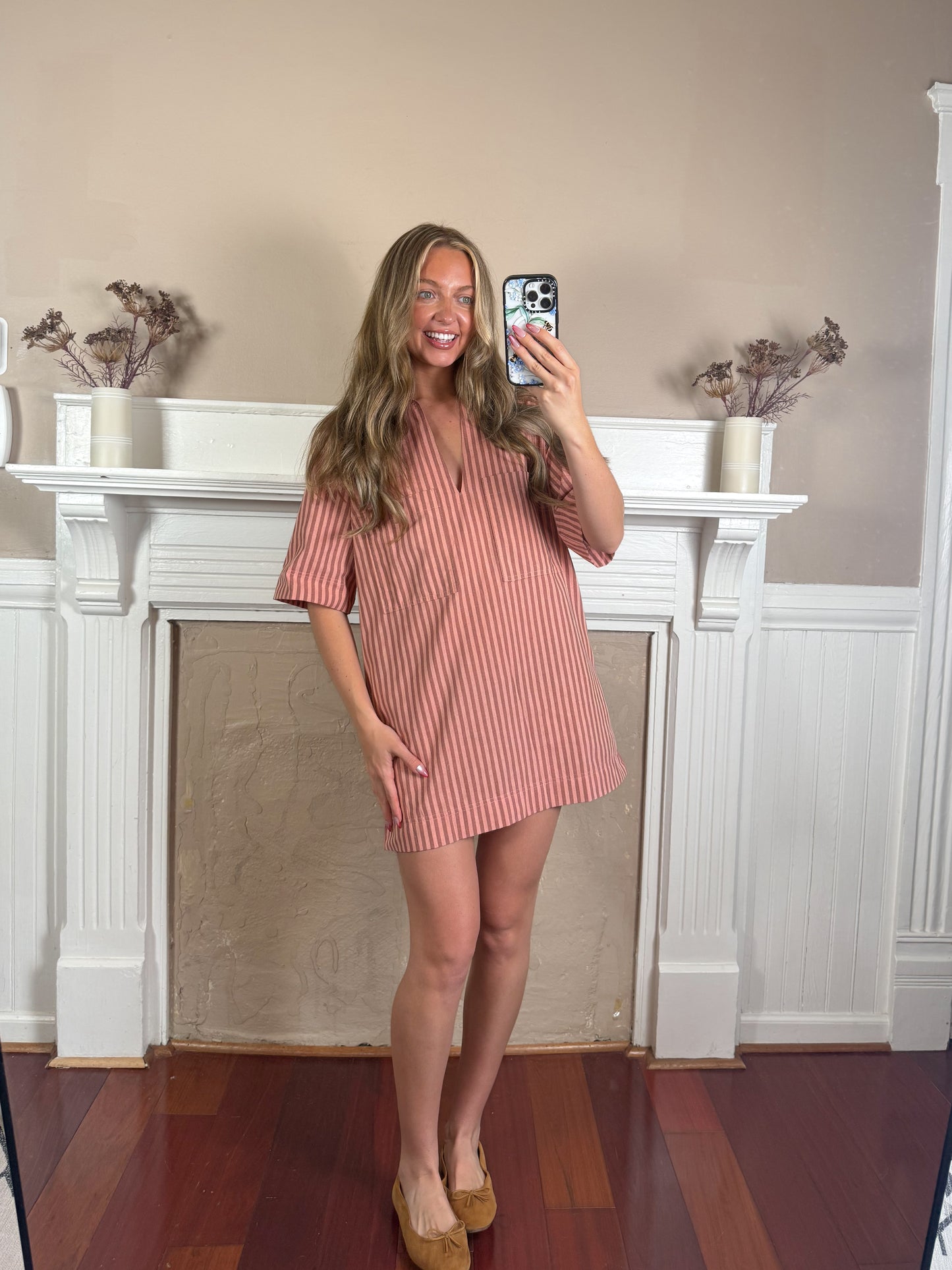 Carlie Stripe Collard Dress