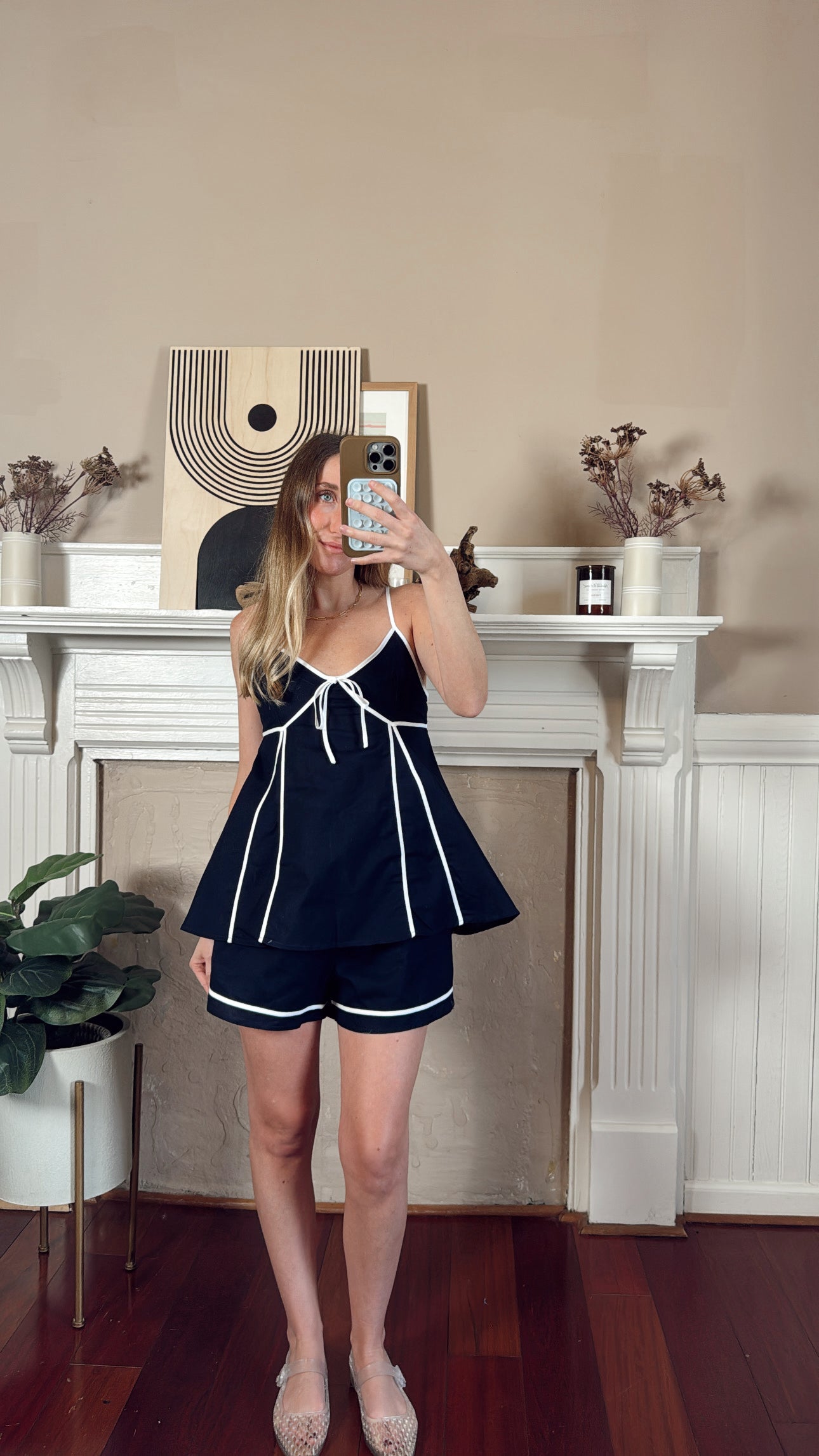 Navy Sailor Top and Shorts Set