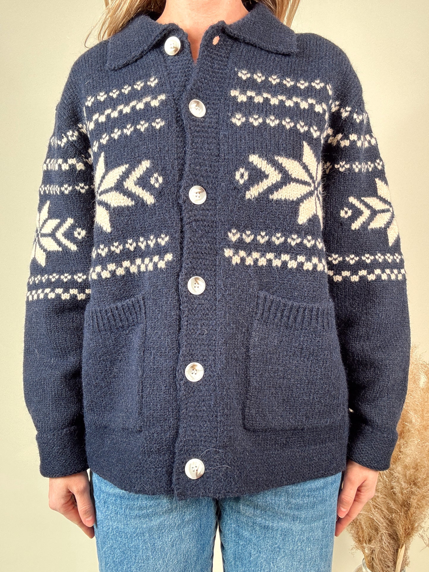 Nordic Snowflake Knit Cardigan