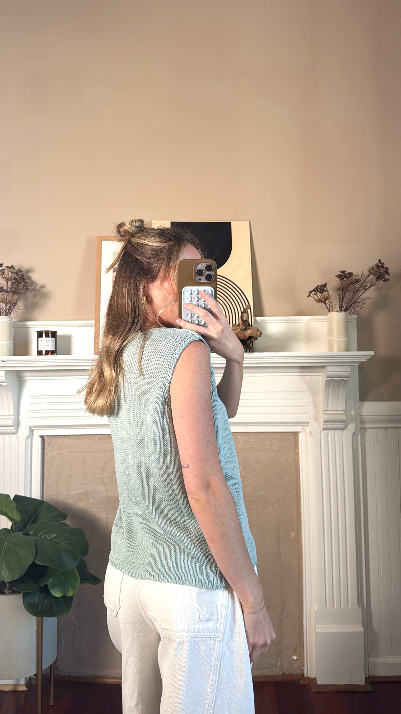 The Molli Top | Keyhole Sleeveless Knit Top Teal