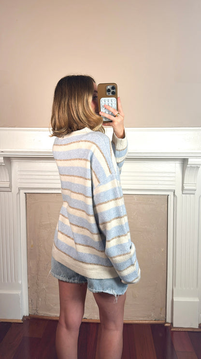 Multi Stripe Crew Neck Sweater
