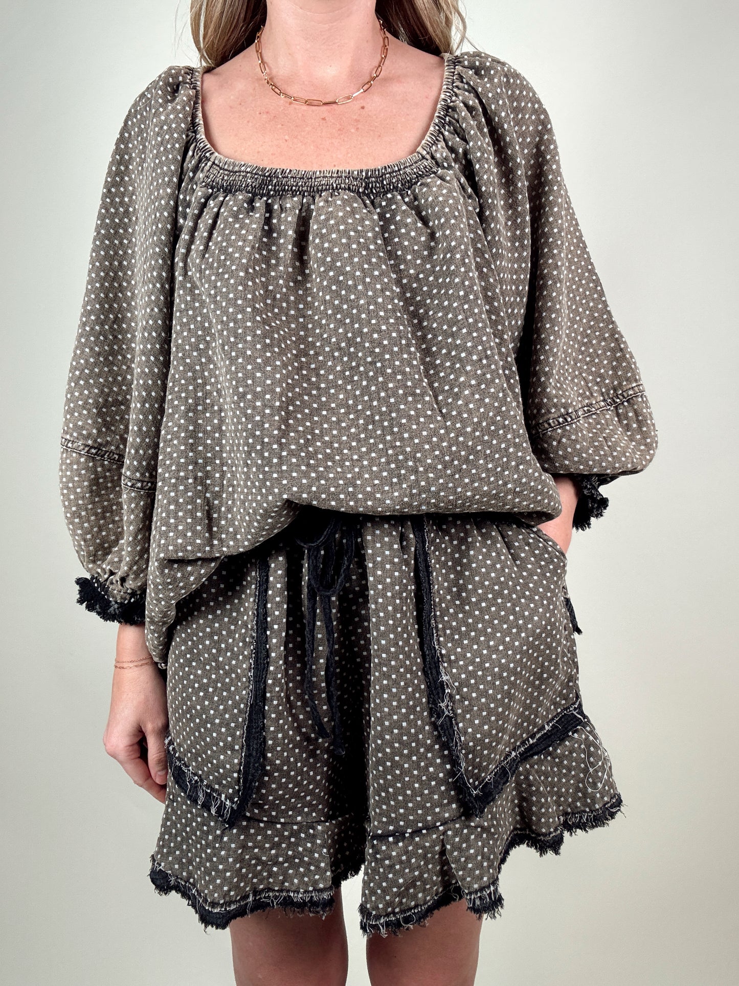 Polka Dot Top and Shorts Set