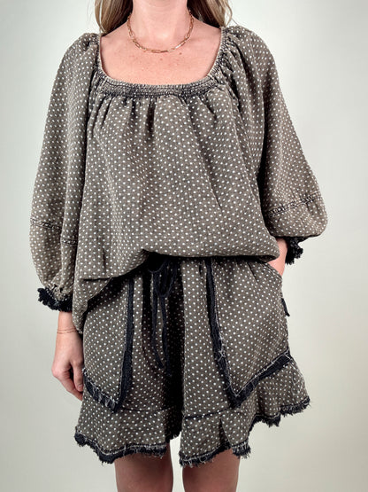 Polka Dot Top and Shorts Set