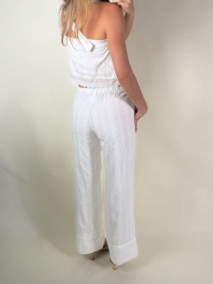 Broderie Drawstring Pants