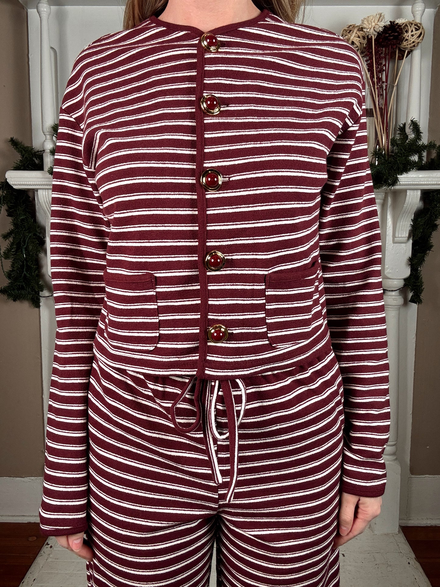 Candy Cane Cardigan and Pants Set