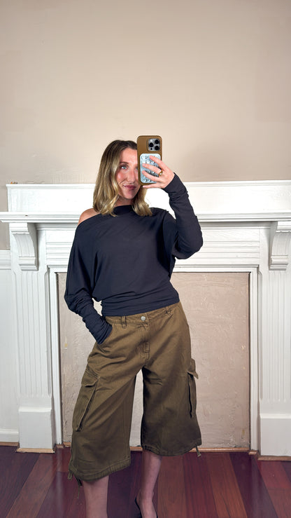 Low Rise Cargo Long Shorts